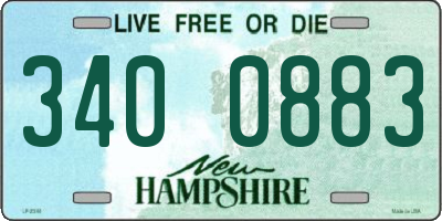 NH license plate 3400883