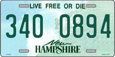 NH license plate 3400894
