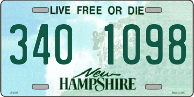 NH license plate 3401098