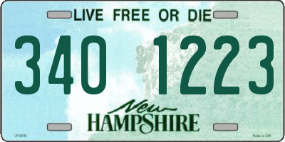 NH license plate 3401223