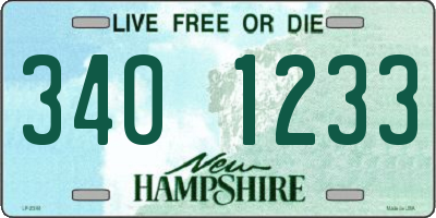NH license plate 3401233