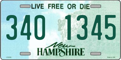 NH license plate 3401345