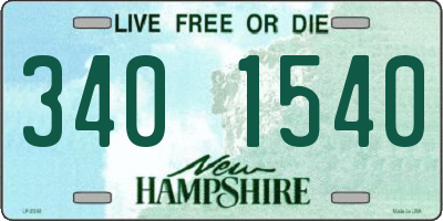 NH license plate 3401540