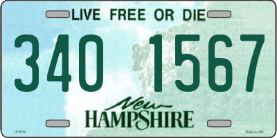NH license plate 3401567