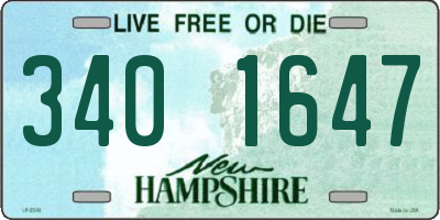 NH license plate 3401647