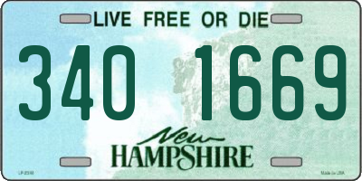 NH license plate 3401669