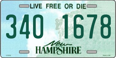 NH license plate 3401678