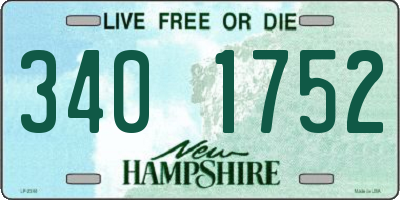 NH license plate 3401752