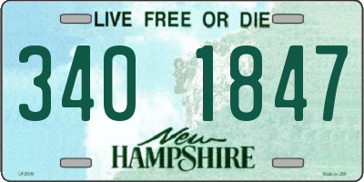 NH license plate 3401847