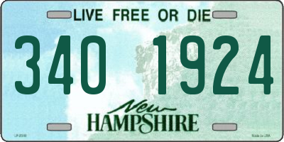 NH license plate 3401924