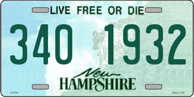 NH license plate 3401932