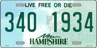 NH license plate 3401934