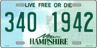 NH license plate 3401942