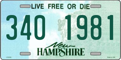 NH license plate 3401981