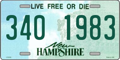 NH license plate 3401983