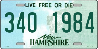 NH license plate 3401984
