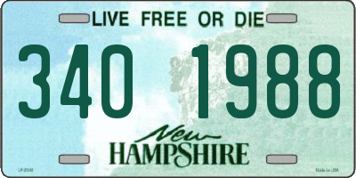 NH license plate 3401988