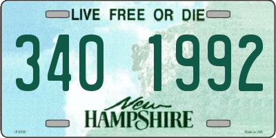 NH license plate 3401992