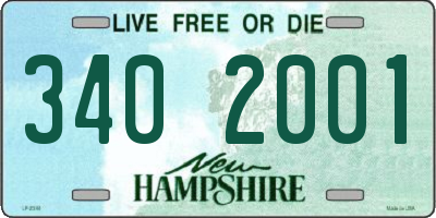 NH license plate 3402001