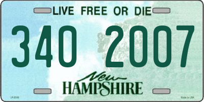 NH license plate 3402007
