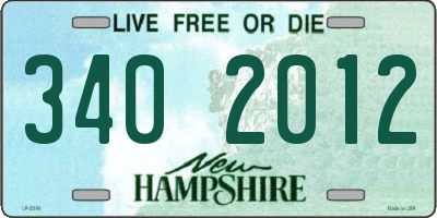 NH license plate 3402012