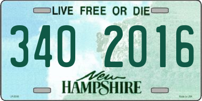 NH license plate 3402016