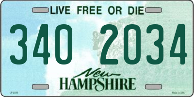 NH license plate 3402034