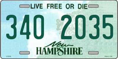 NH license plate 3402035