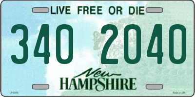 NH license plate 3402040