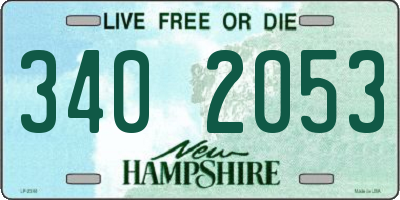 NH license plate 3402053
