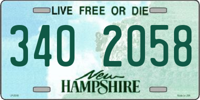 NH license plate 3402058
