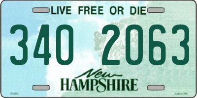 NH license plate 3402063