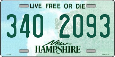 NH license plate 3402093
