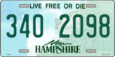 NH license plate 3402098