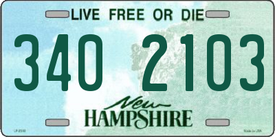 NH license plate 3402103