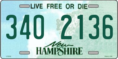 NH license plate 3402136