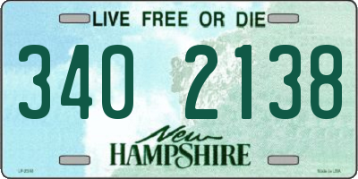 NH license plate 3402138