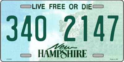 NH license plate 3402147