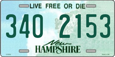 NH license plate 3402153