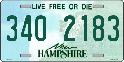 NH license plate 3402183