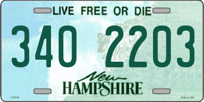 NH license plate 3402203