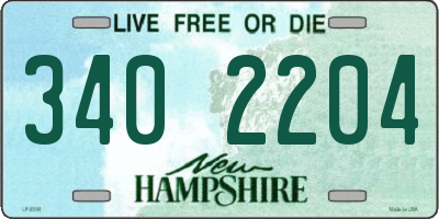 NH license plate 3402204
