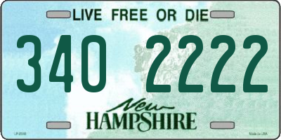 NH license plate 3402222