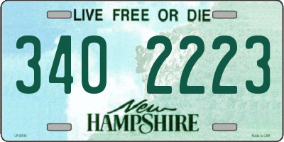 NH license plate 3402223