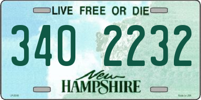 NH license plate 3402232