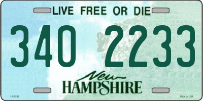 NH license plate 3402233