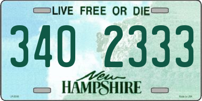 NH license plate 3402333