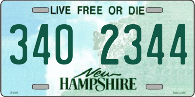 NH license plate 3402344