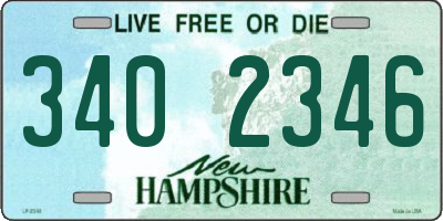 NH license plate 3402346