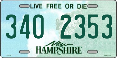 NH license plate 3402353
